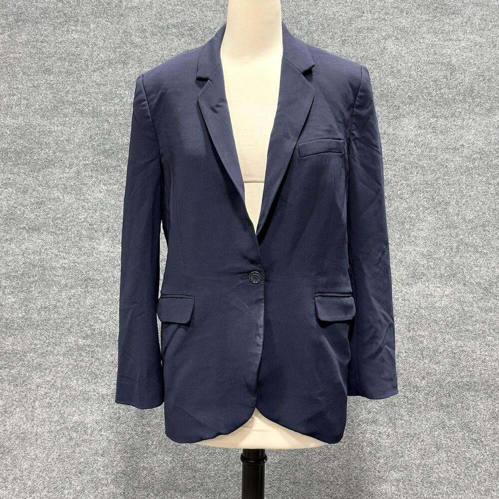 Michael Michael Kors Blazer Womens 6 Blue One Button Suit Jacket Lined Career